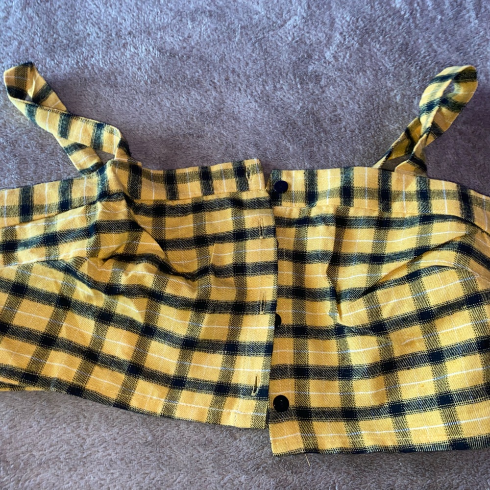 Zaful Plaid Crop Top Size M